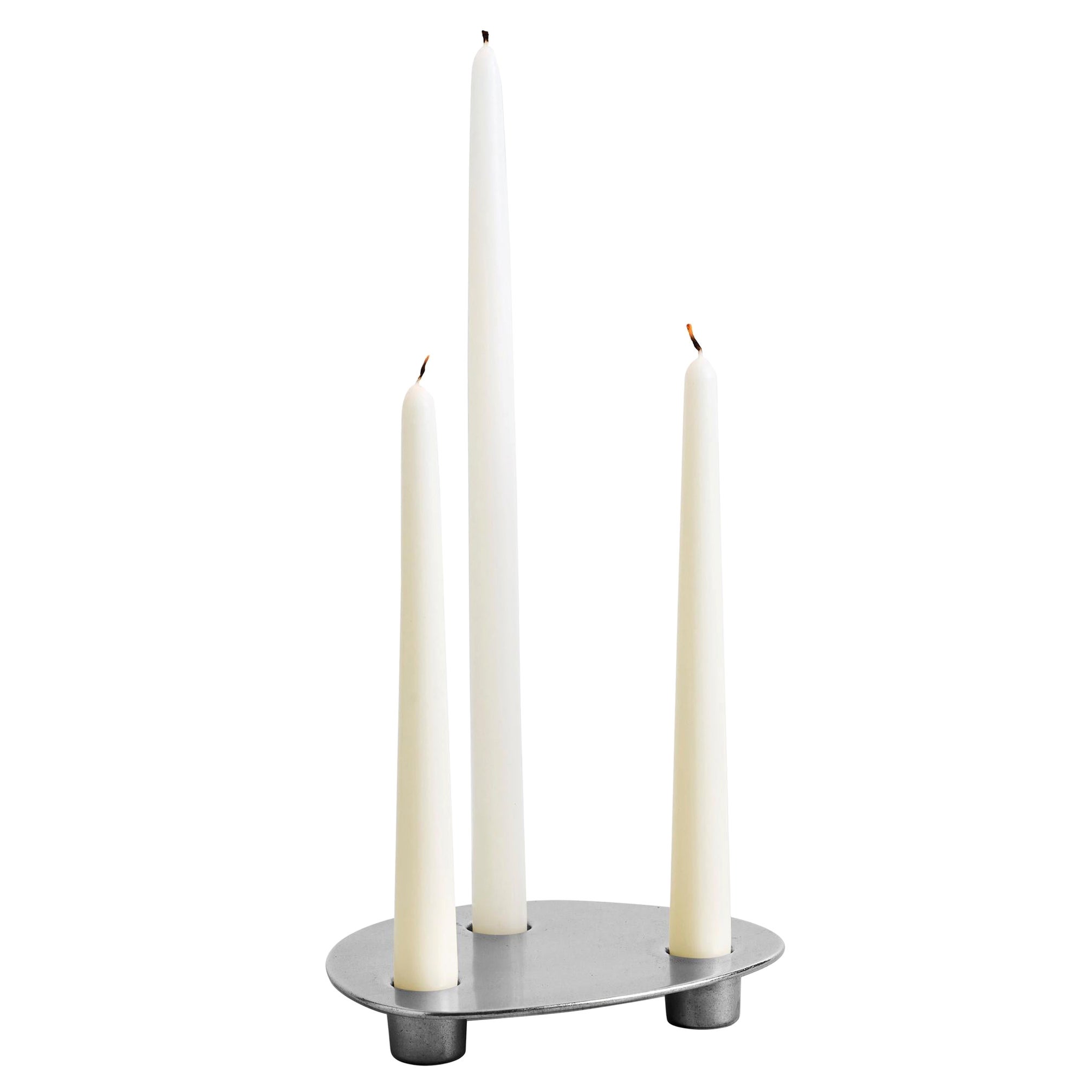 Contemporary Aluminium Trio Candleholder Henry Wilson 1