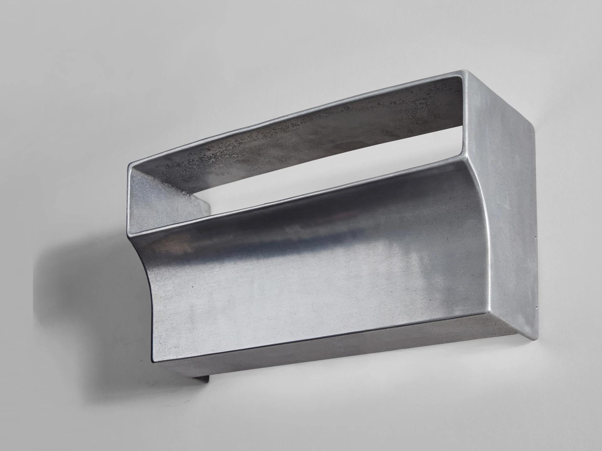 Contemporary Silver Aluminum Scoop Wall Light by Henry Wilson 2