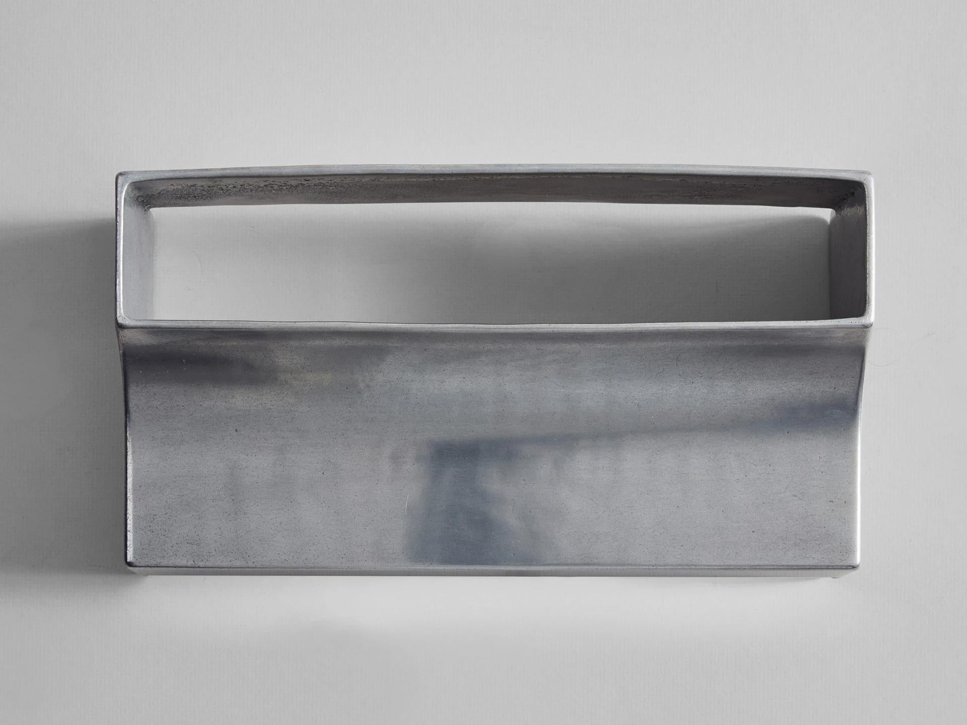 Contemporary Silver Aluminum Scoop Wall Light by Henry Wilson 3