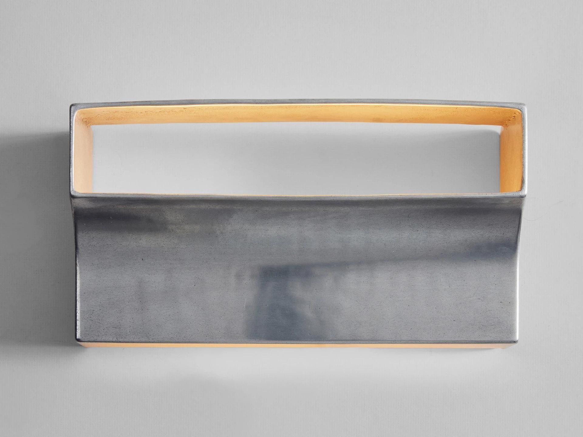 Contemporary Silver Aluminum Scoop Wall Light by Henry Wilson 4