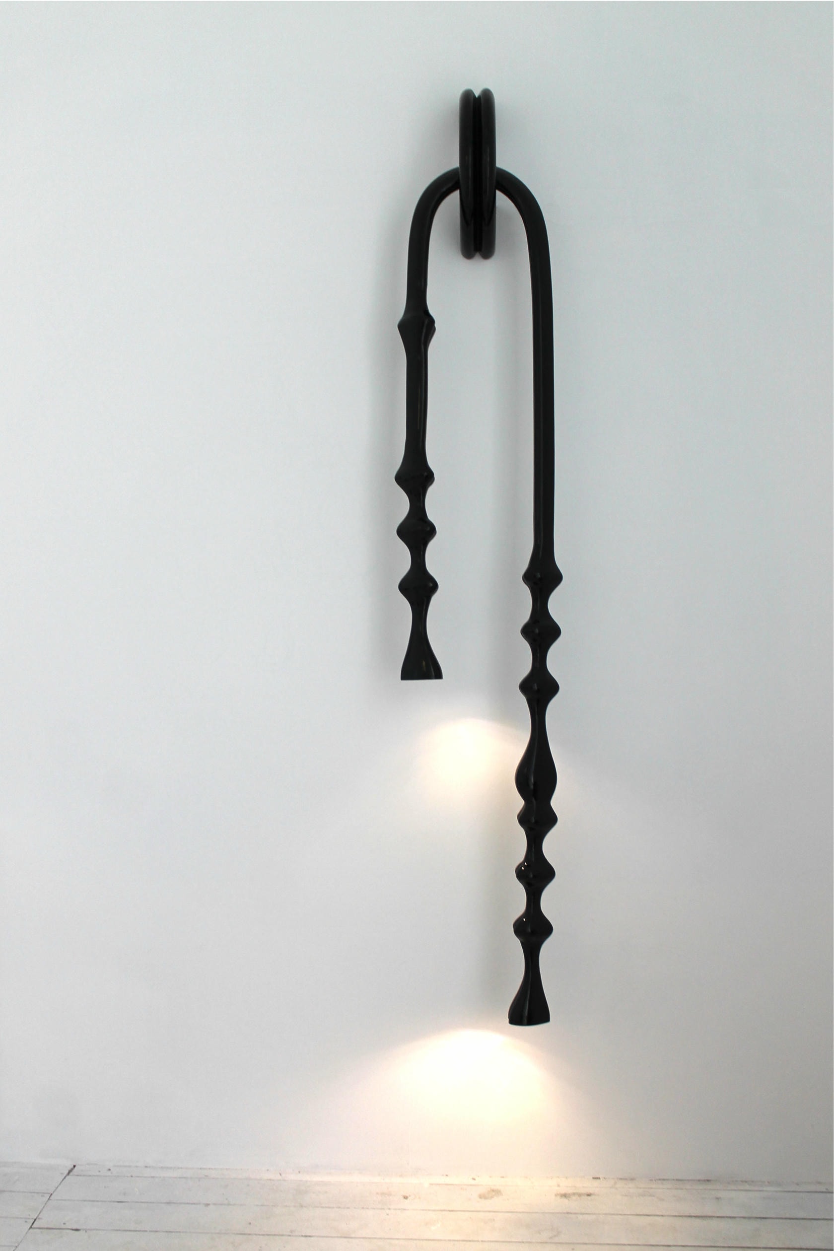 Otagep Earring Wall Light in Black Lacquered Wood by Kimy Gringoire 2