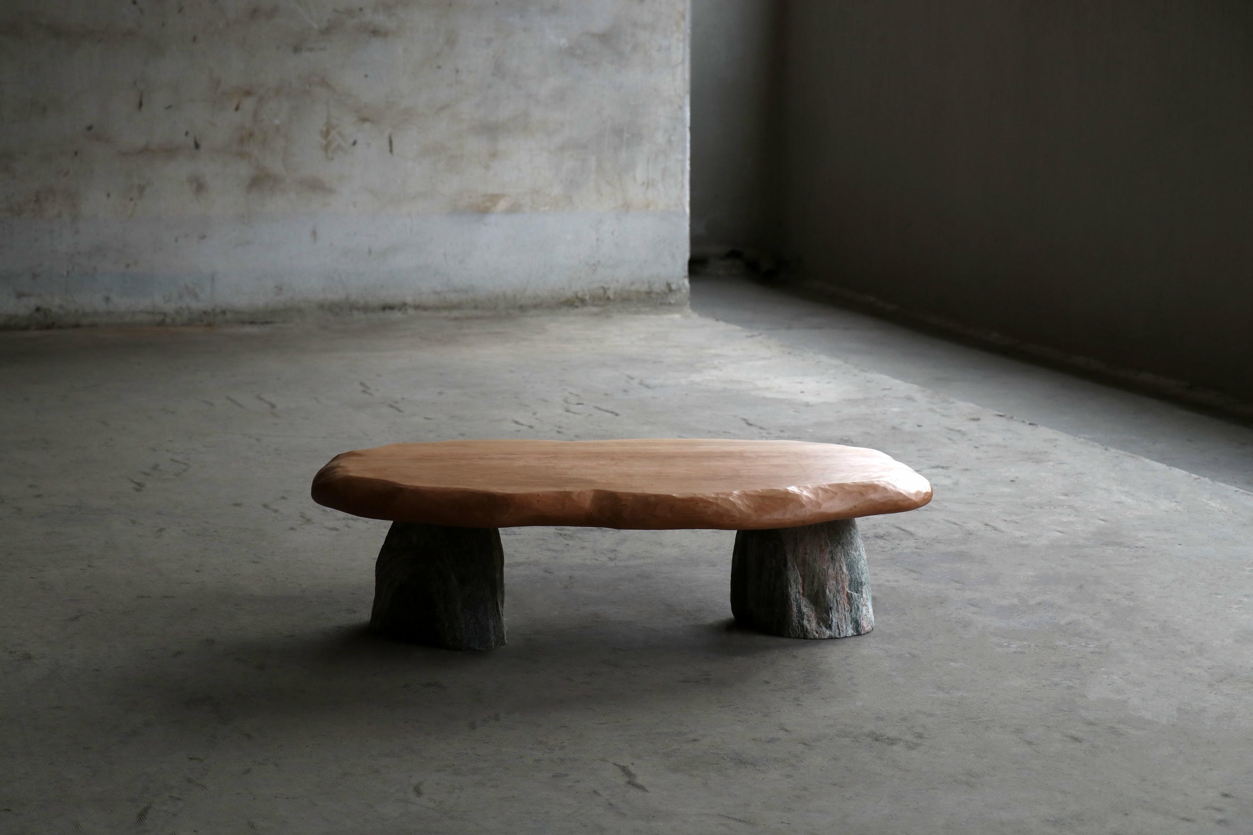 Set Of 2 Bolete Coffee Tables in Natural Stone Wood by Henry Dath 6