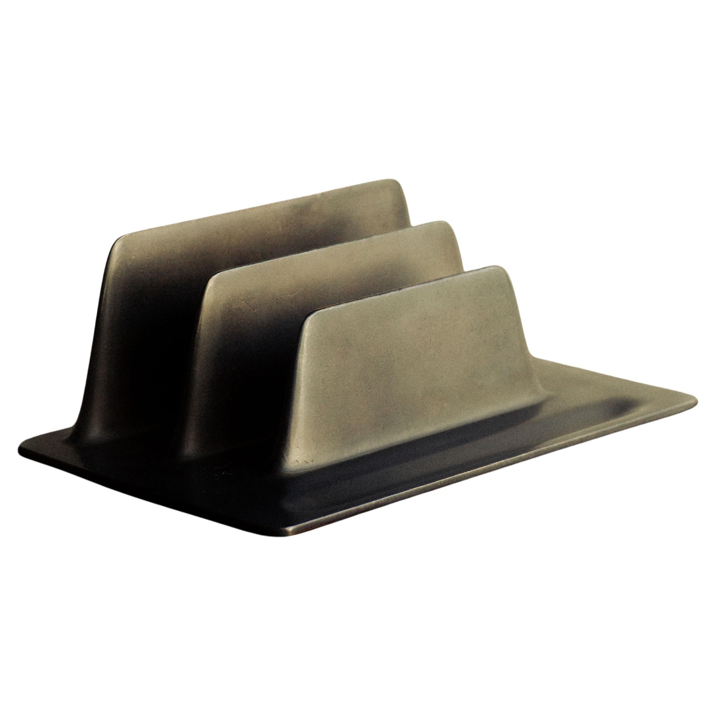 Stationery Patinated Bronze Card Holder by Henry Wilson 1