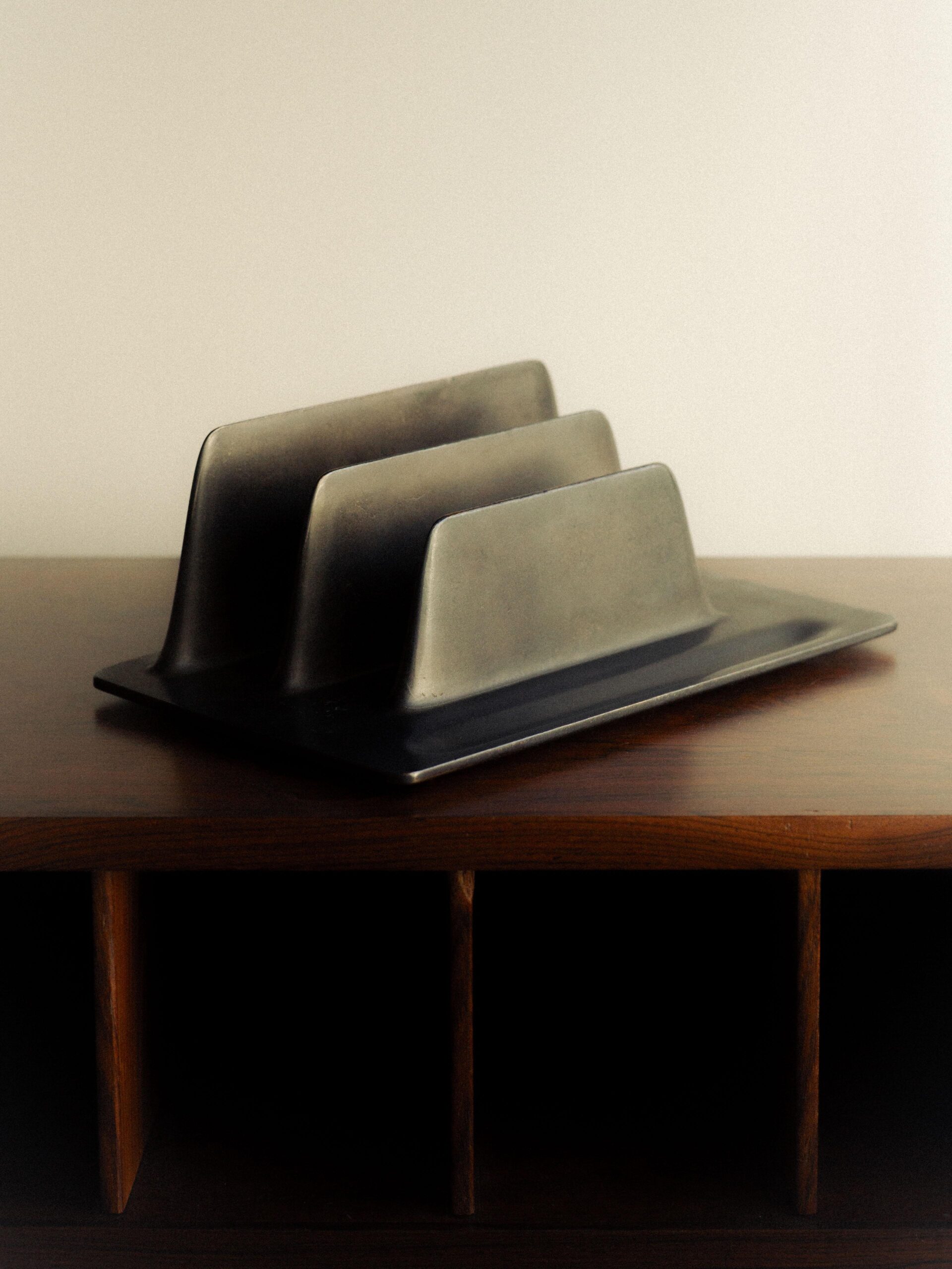 Stationery Patinated Bronze Card Holder by Henry Wilson 2