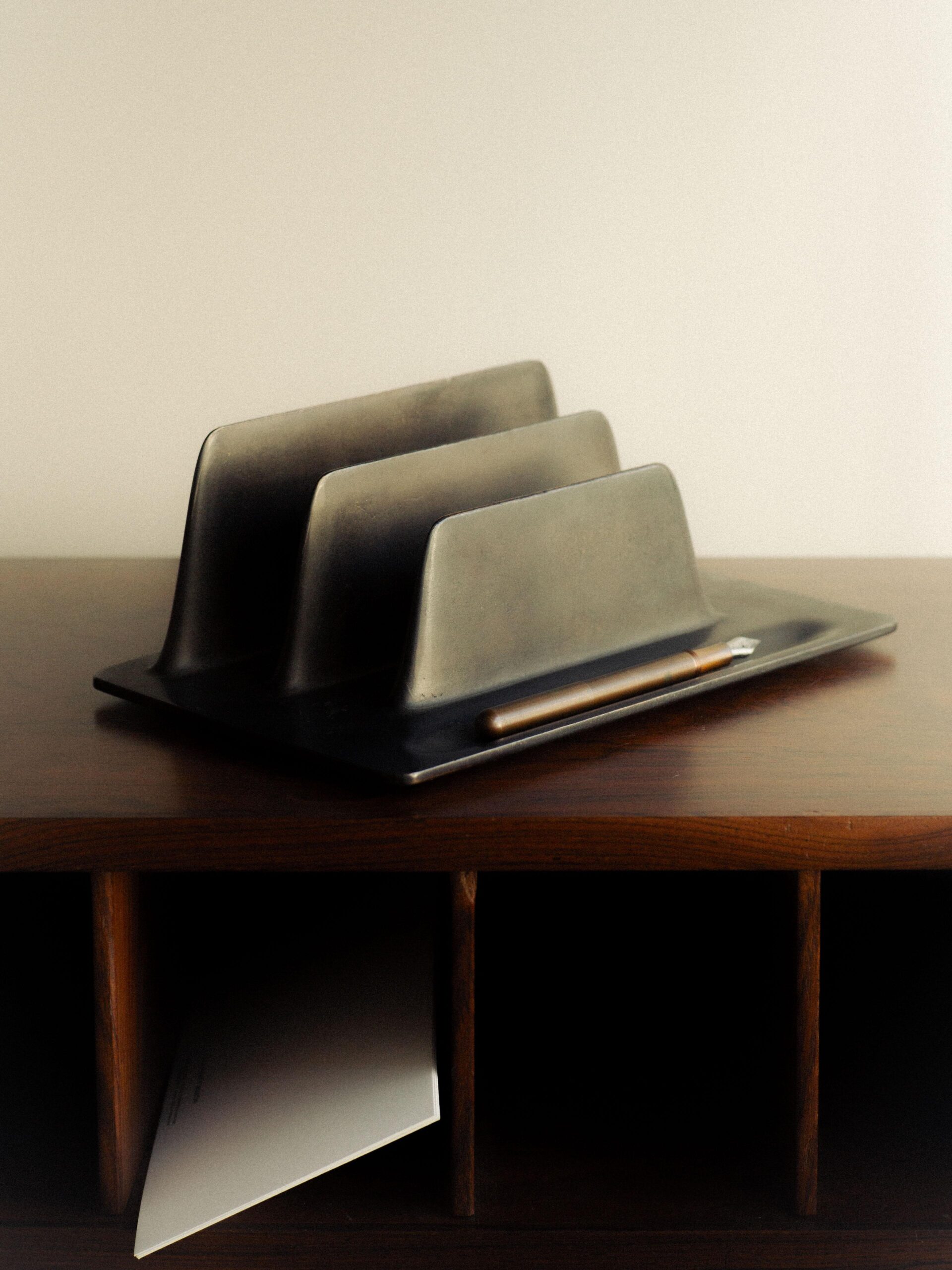 Stationery Patinated Bronze Card Holder by Henry Wilson 8