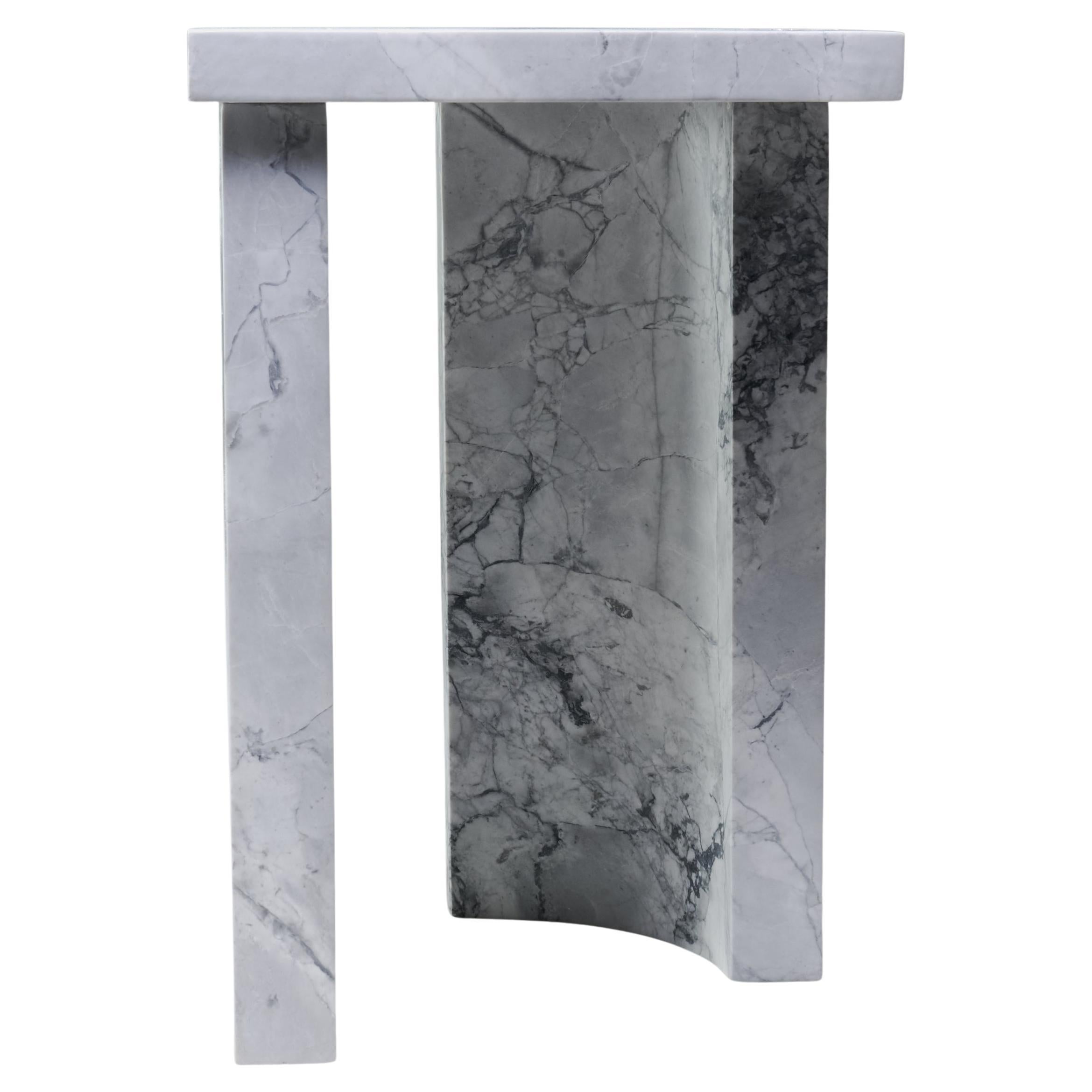 Super White Marble Side Table 02 by Atelier Dutre 1