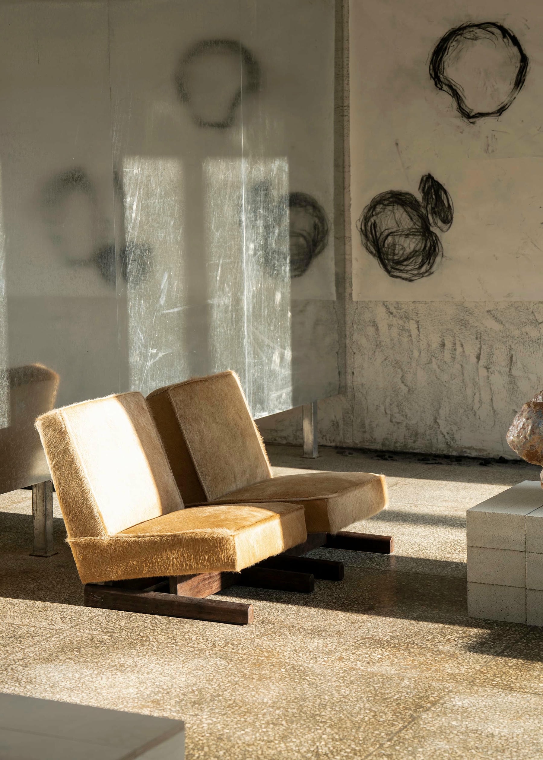 Ut 01 Cowhide and Walnut Sofa by Sing Chan 3