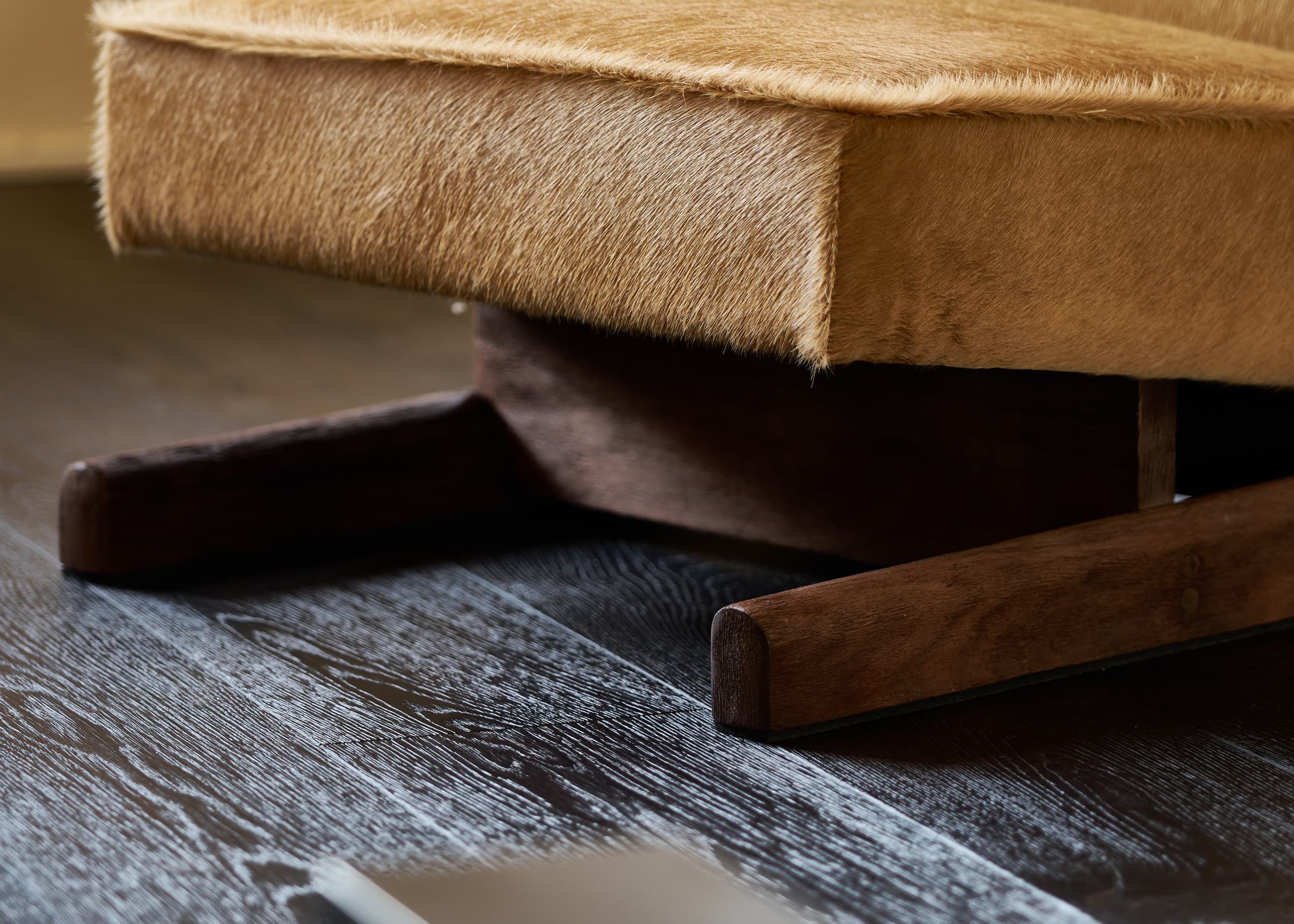 Ut 01 Cowhide and Walnut Sofa by Sing Chan 5