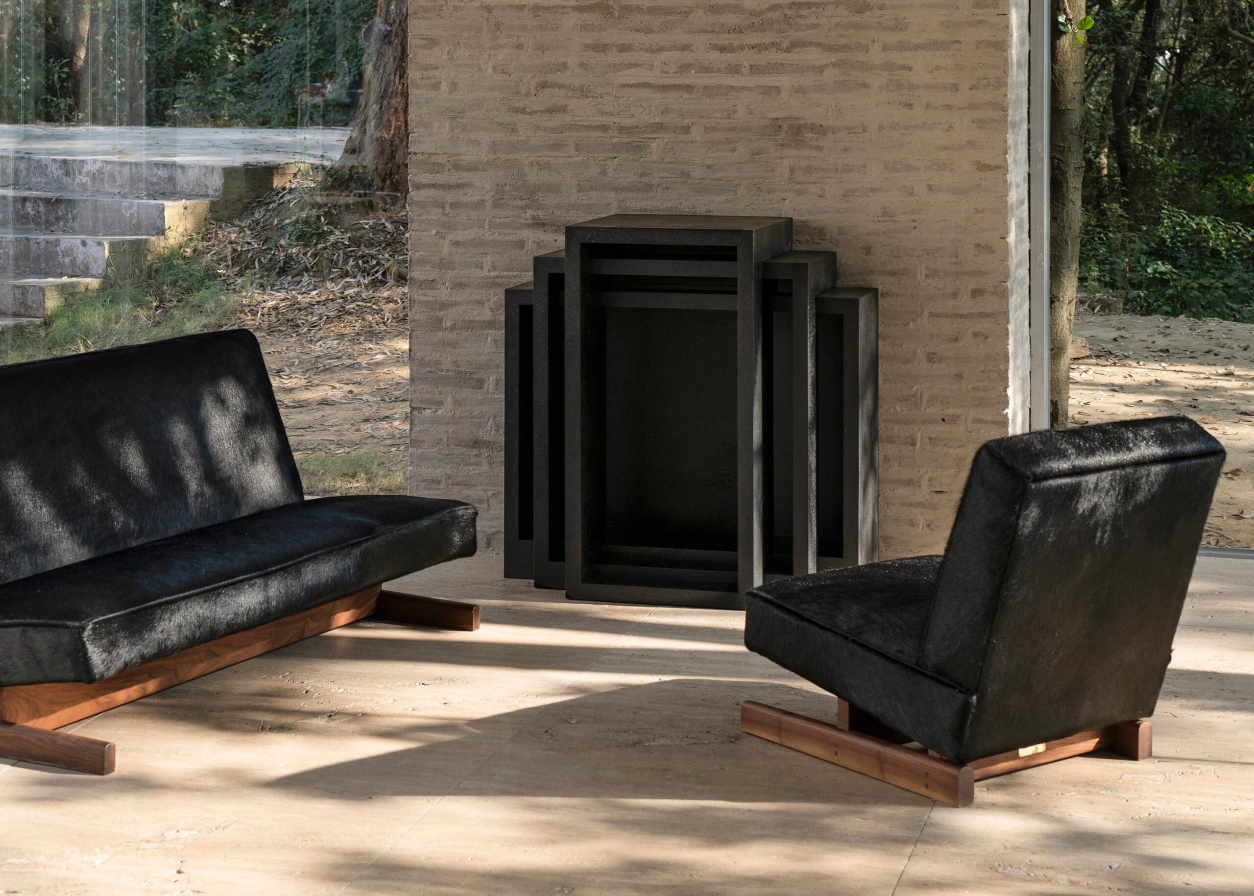 Ut 01 Cowhide and Walnut Sofa by Sing Chan 8