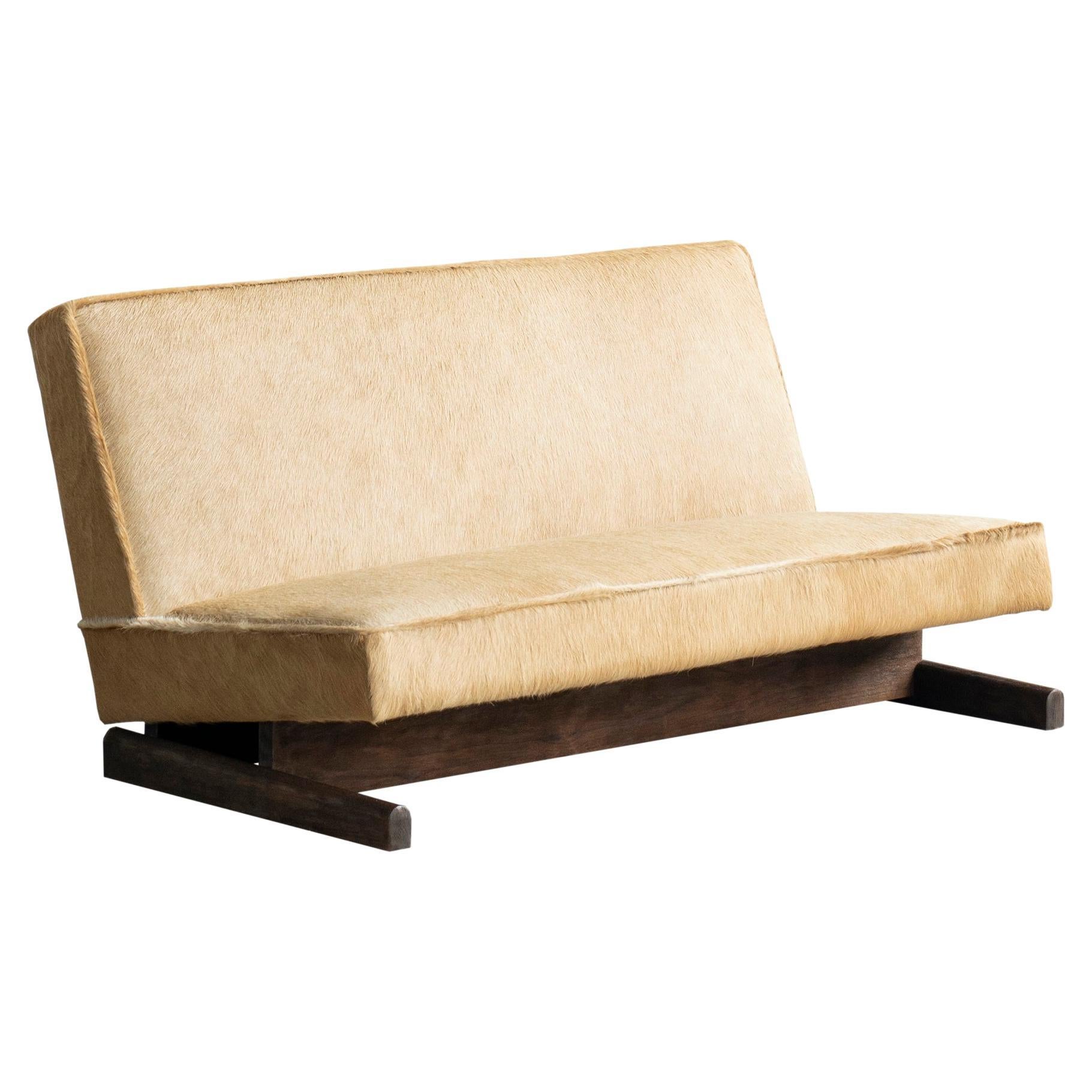 Ut 02 Cowhide and Walnut Sofa by Sing Chan 1