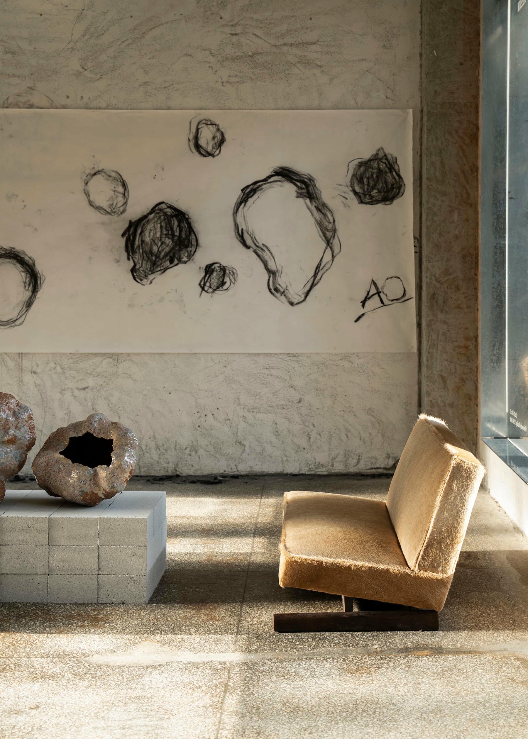 Ut 02 Cowhide and Walnut Sofa by Sing Chan 11