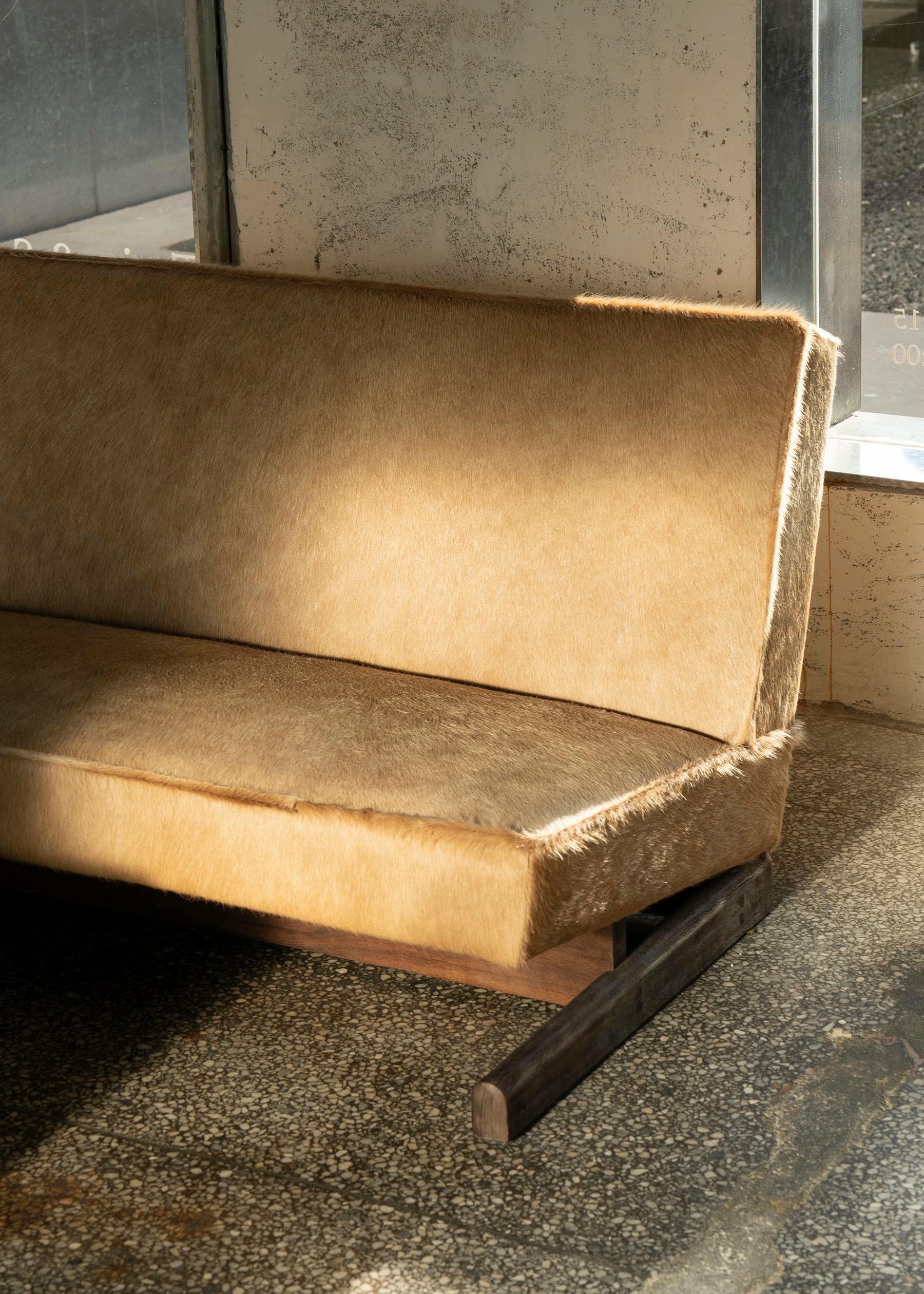 Ut 02 Cowhide and Walnut Sofa by Sing Chan 13