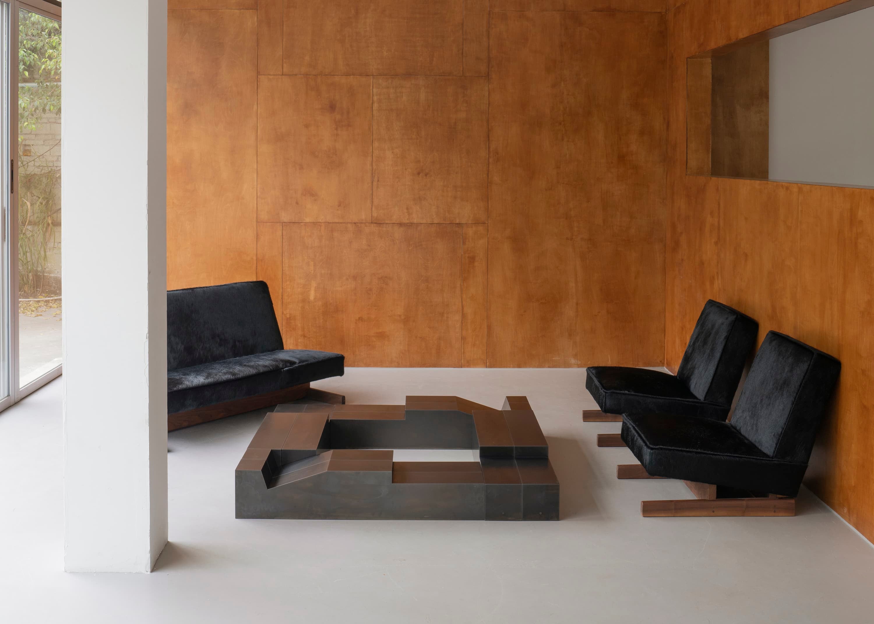 Ut 02 Cowhide and Walnut Sofa by Sing Chan 14