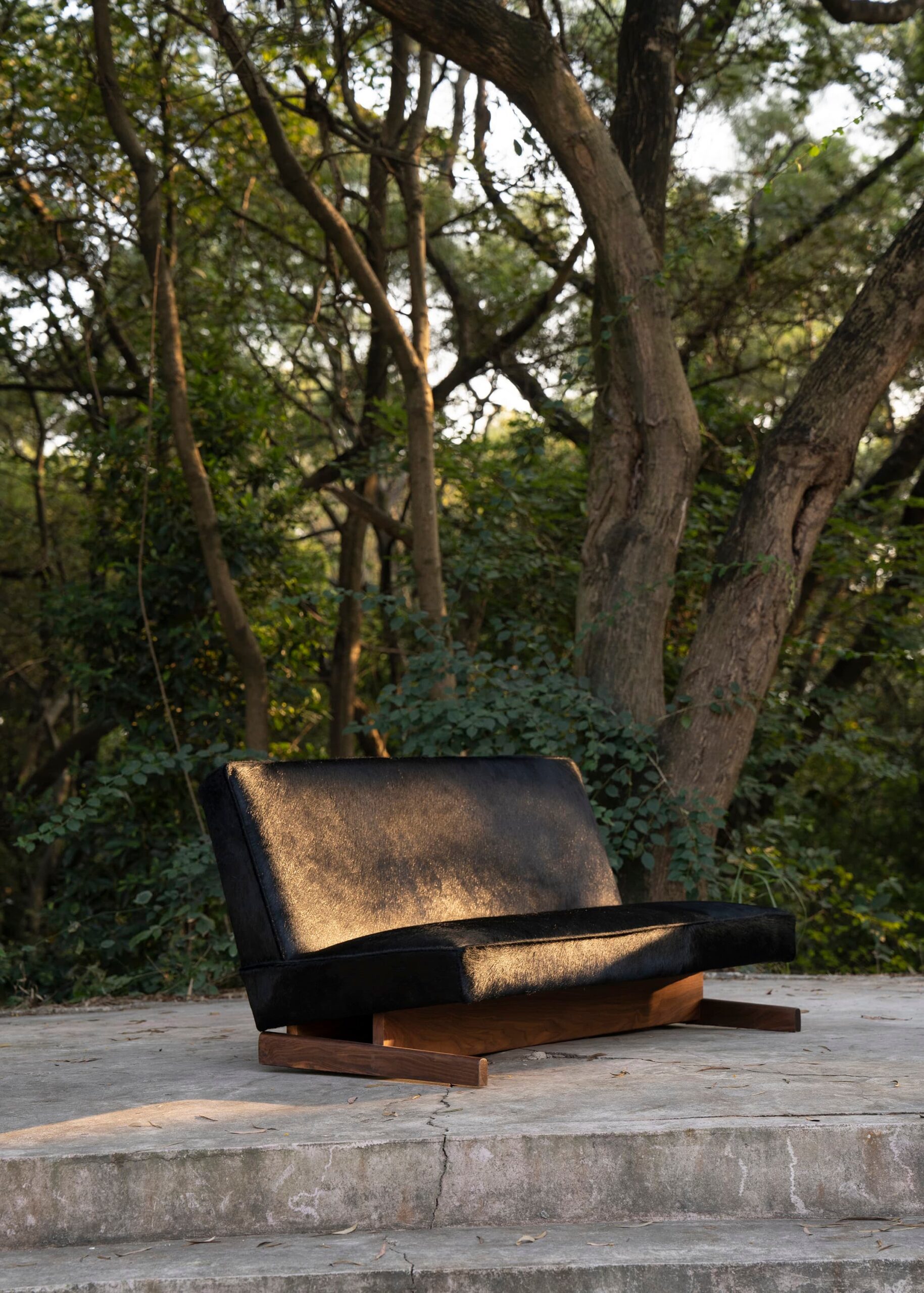 Ut 02 Cowhide and Walnut Sofa by Sing Chan 6